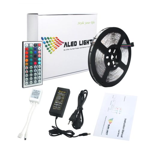 ALED LIGHT® Striscia LED prezzo -10 Metri - 144W - SMD5050 RGB - 300 LED- 44 44 Key Telecomando